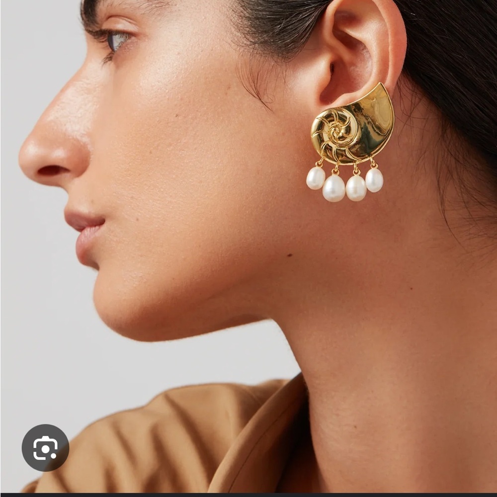 Jenny Bird Lucille Climber Gold Earrings